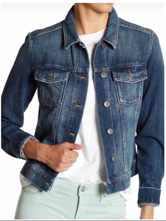 PAIGE Jackets & Blazers - PAIGE Denim Jacket "Junya Destructed" Long Sleeve Pockets Blue Distressed Sz XS
